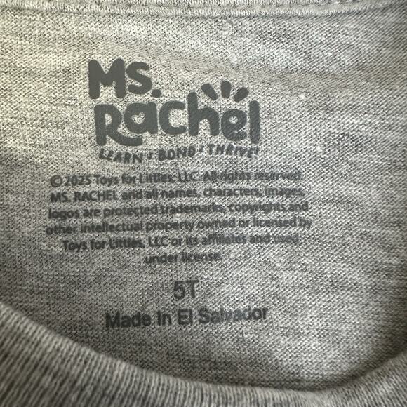 In My MS RACHEL Era Grey T Shirt Ms Rachel Toddler 5T New - Picture 5 of 6